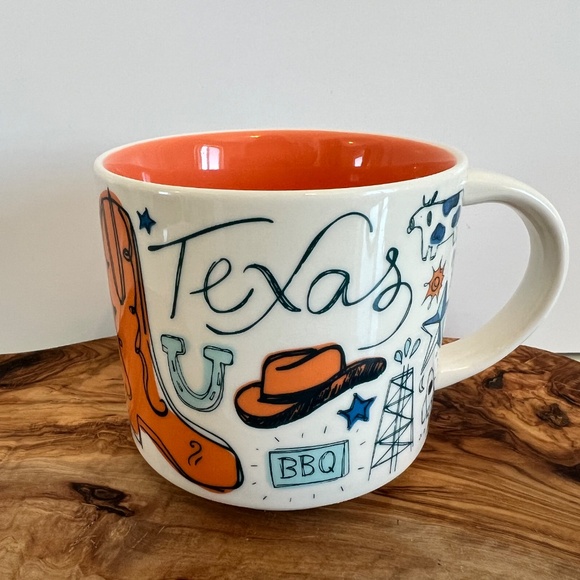 Starbucks Texas Mug Been There Series Lone Star State 14 OZ Ceramic Peach - EUC - Picture 2 of 10